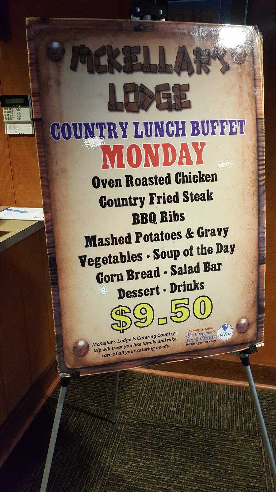 McKellars Lodge | restaurant | 0-9127 Gruber Rd, Fort Bragg, NC 28307, USA | 9109075253 OR +1 910-907-5253