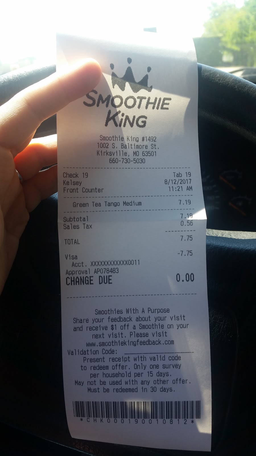 Smoothie King | meal delivery | 1002 S Baltimore St, Kirksville, MO 63501, USA | 6607305030 OR +1 660-730-5030