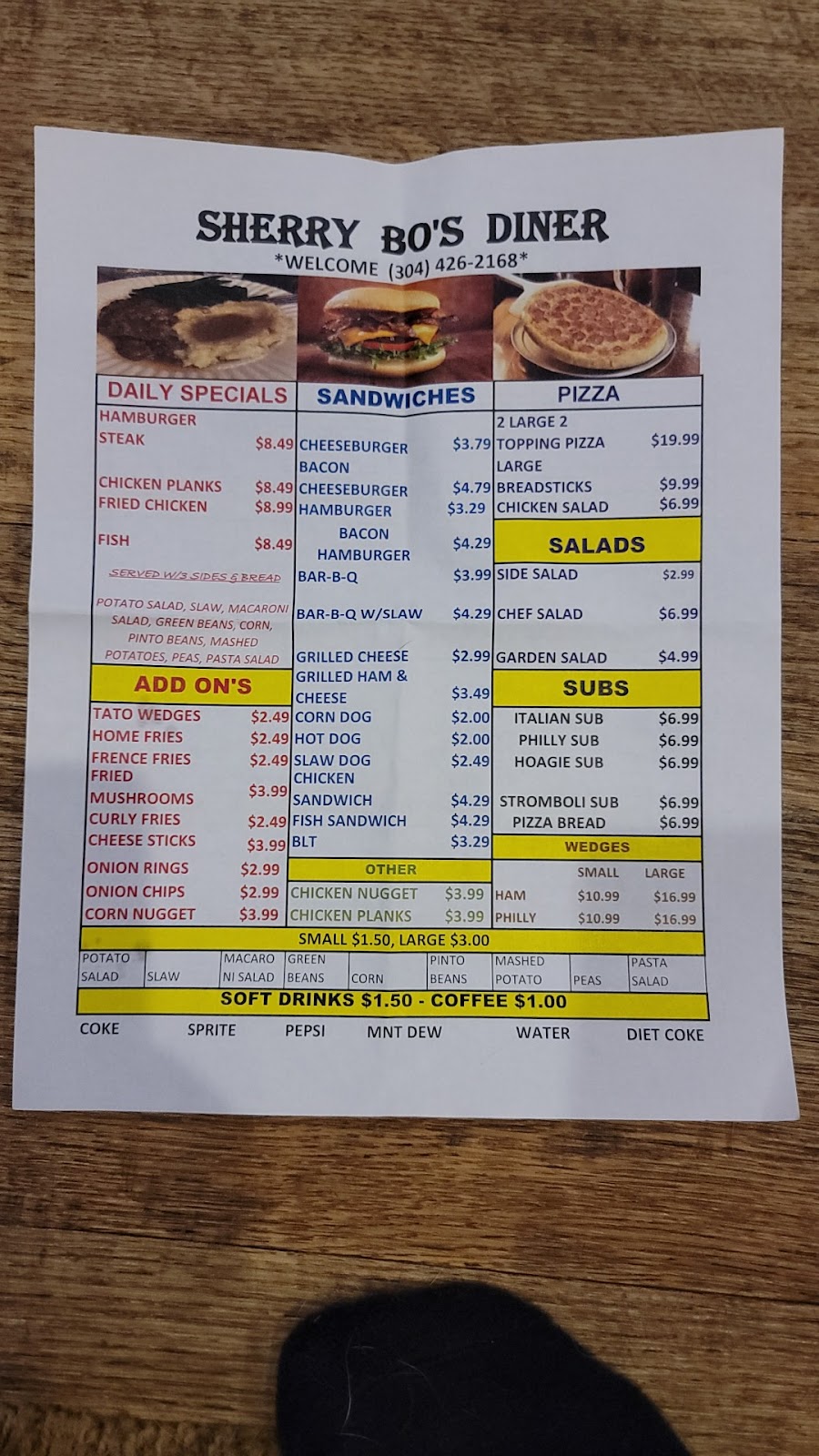 Sherry Bos Diner | restaurant | WV-65, Delbarton, WV 25670, USA | 3044262168 OR +1 304-426-2168
