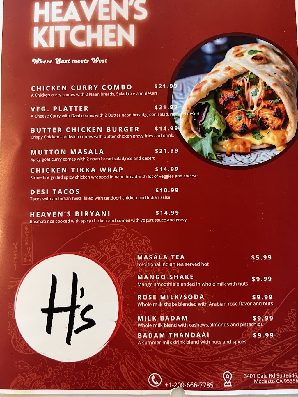 Heavens Kitchen | restaurant | 3401 Dale Rd, Modesto, CA 95356, USA | 2096667385 OR +1 209-666-7385