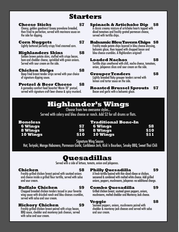 Highlander S Grill Tavern Restaurant 4527 Tynecastle Hwy