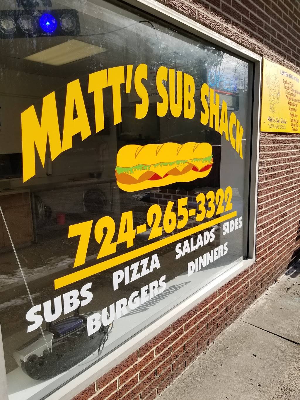 Matts Sub Shack and Pizza | restaurant | 812 Little Deer Creek Valley Rd, Russellton, PA 15076, USA | 7242653322 OR +1 724-265-3322