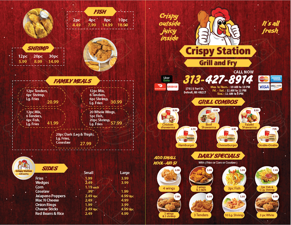 Crispy Station | meal takeaway | 1781 S Fort St, Detroit, MI 48217, USA | 3134278914 OR +1 313-427-8914
