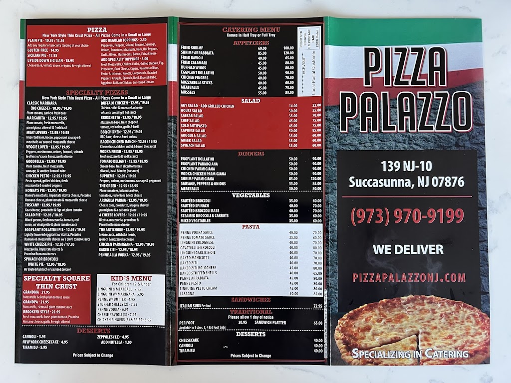 Pizza Palazzo | meal delivery | 139 NJ-10, Succasunna, NJ 07876, USA | 9739709199 OR +1 973-970-9199