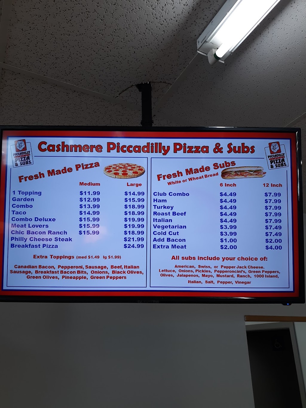 Picadilly Pizza & Subs | 5607 Sunset Hwy, Cashmere, WA 98815, USA