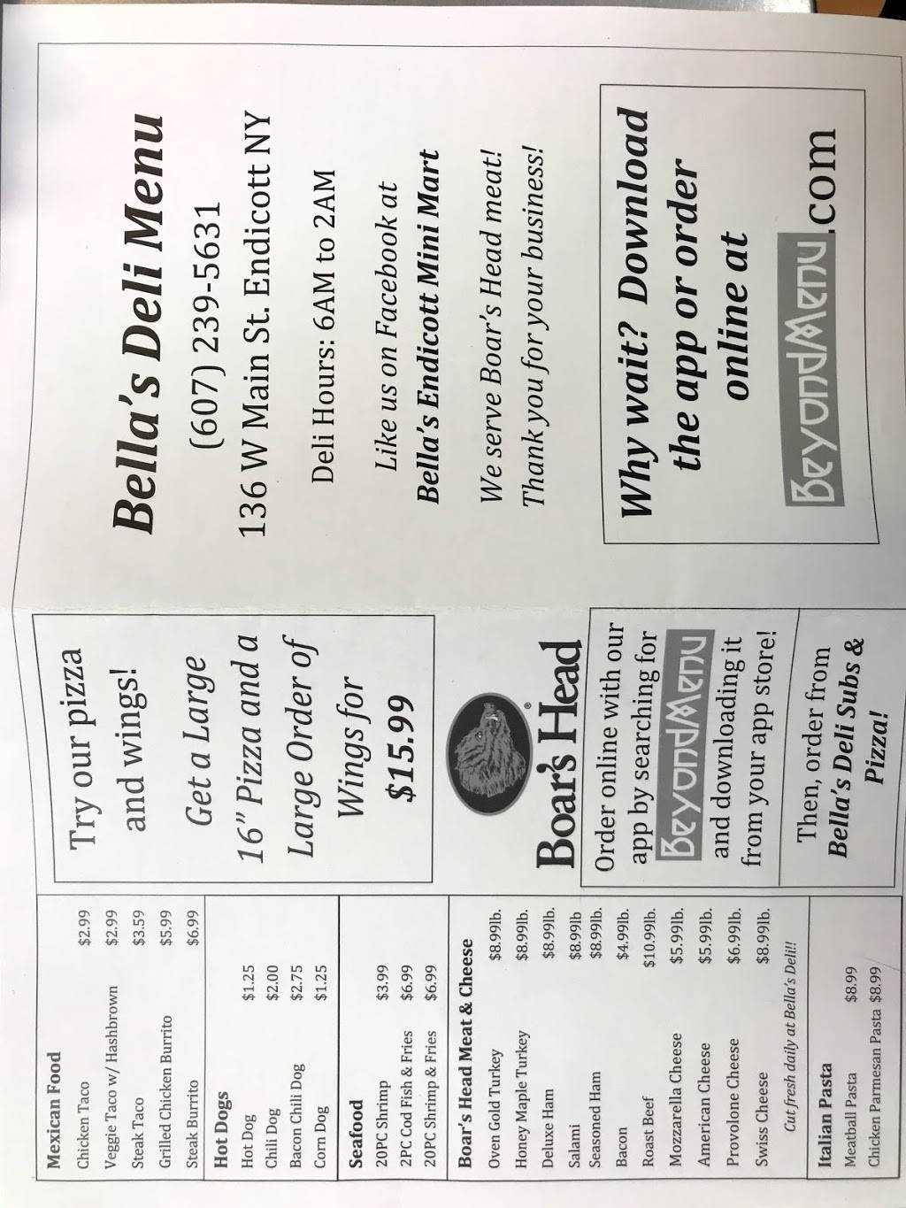 Endicott Mini Mart | restaurant | 132-138 W Main St, Endicott, NY 13760, USA | 6072395631 OR +1 607-239-5631