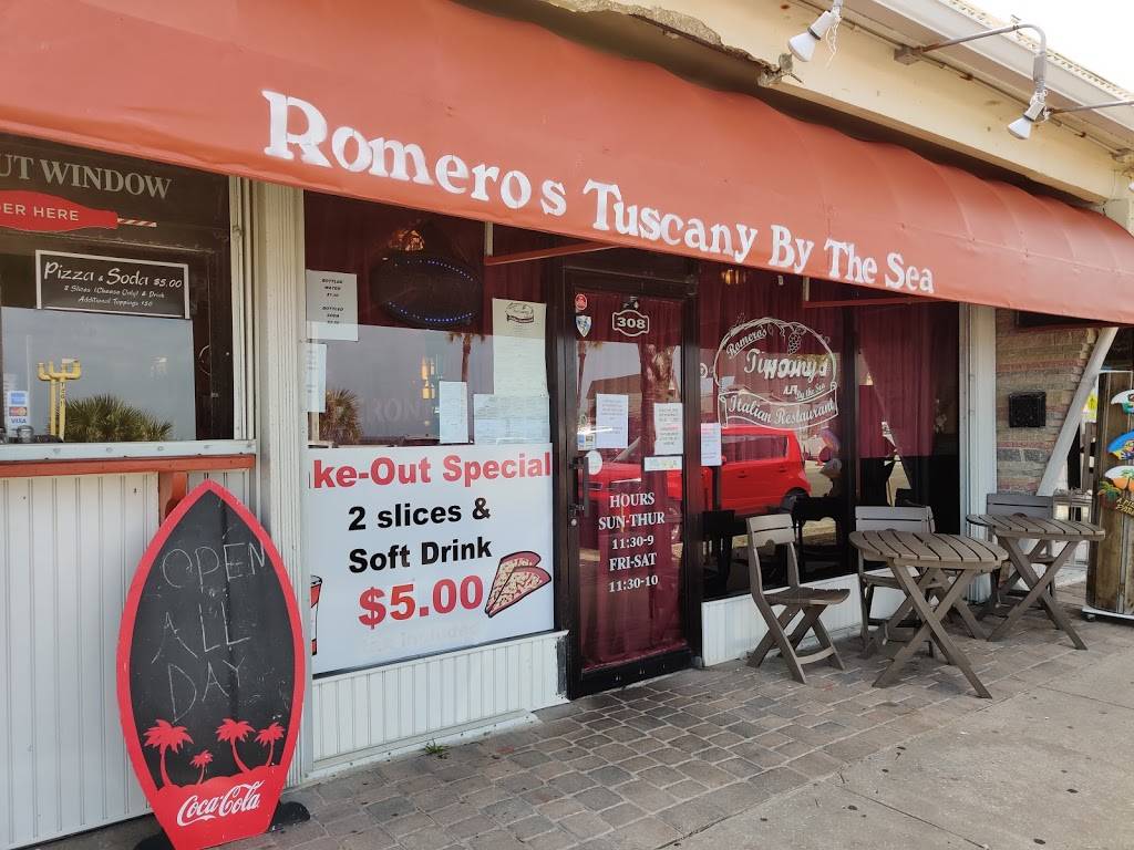Romero’s Tuscany by the Sea | restaurant | 308 S Ocean Shore Blvd, Flagler Beach, FL 32136, USA | 3866934055 OR +1 386-693-4055