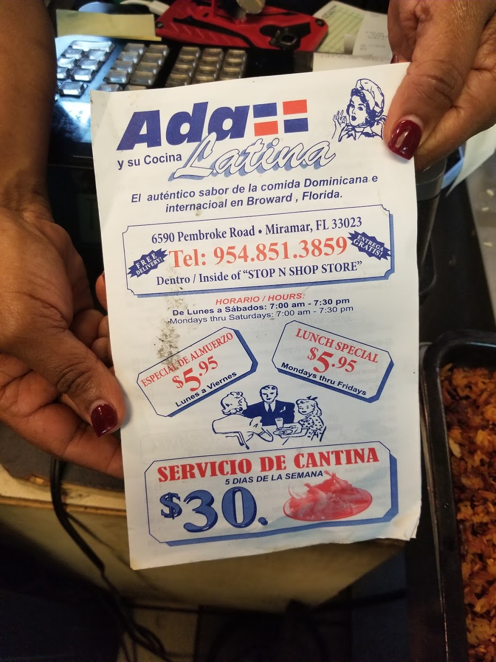Ada y Su Cocina Latina | meal delivery | 6590 Pembroke Rd, Miramar, FL 33023, USA | 9548513859 OR +1 954-851-3859