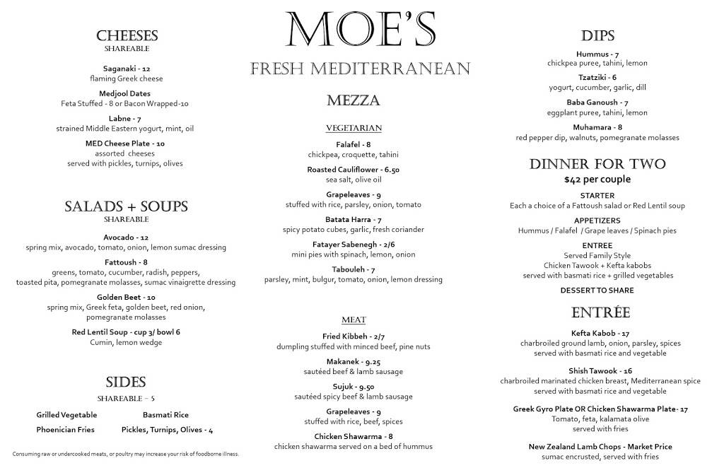 Moe’s Fresh Mediterranean | restaurant | 791 Indian Boundary Rd, Chesterton, IN 46304, USA | 2197281047 OR +1 219-728-1047