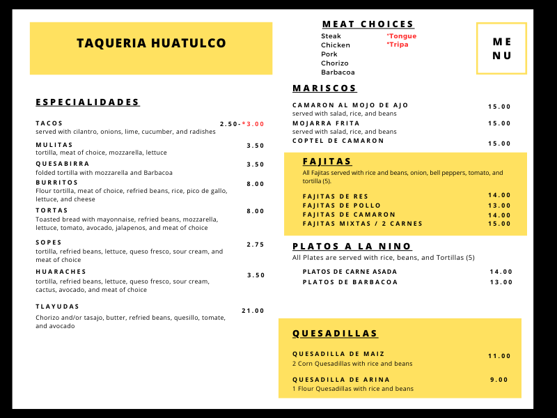 Taqueria Huatulco | restaurant | 904 Memorial Blvd, Springfield, TN 37172, USA | 6153890048 OR +1 615-389-0048