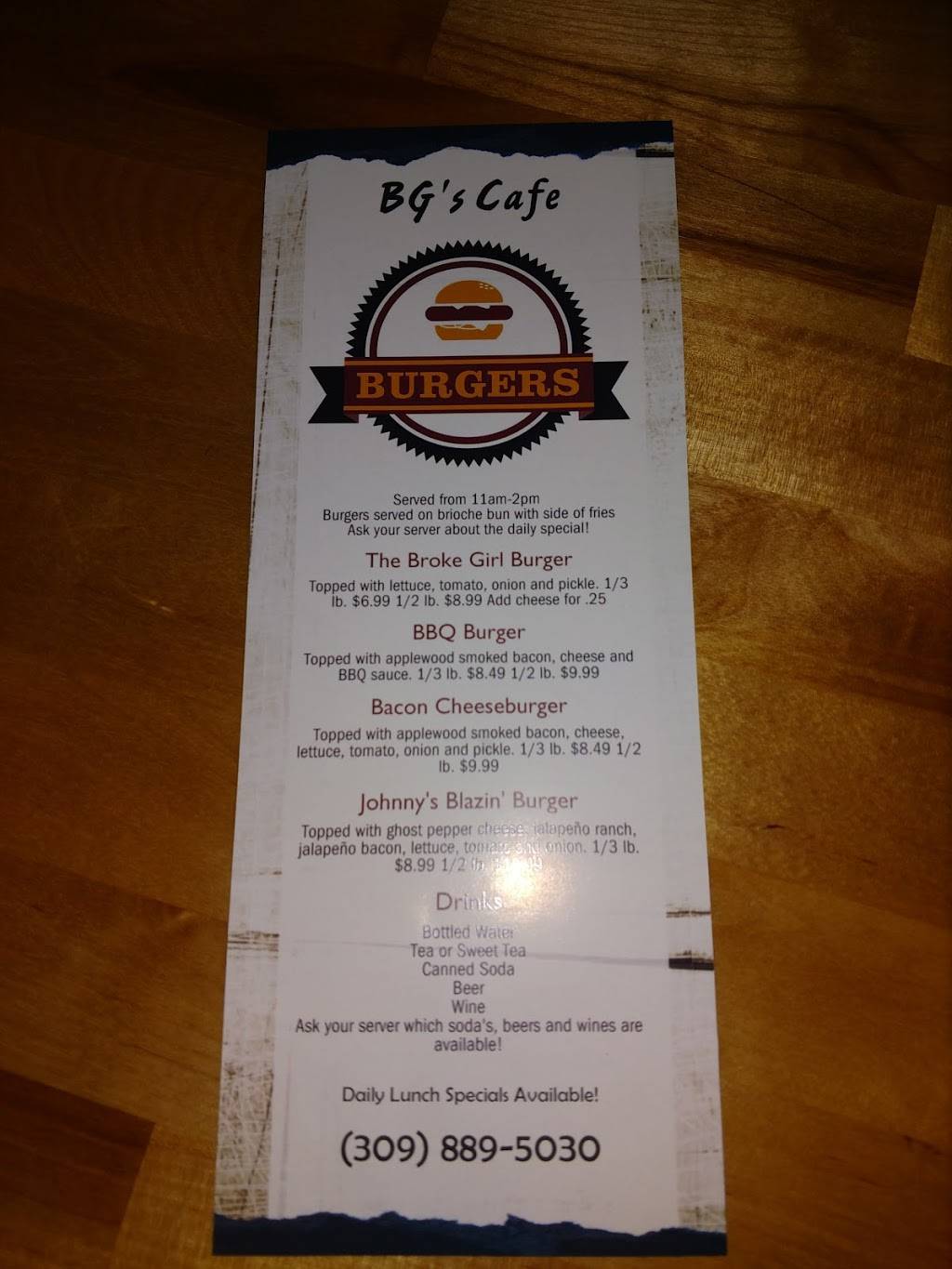 BGs Cafe | restaurant | Bay View Gardens, IL 61611, USA | 3098895030 OR +1 309-889-5030