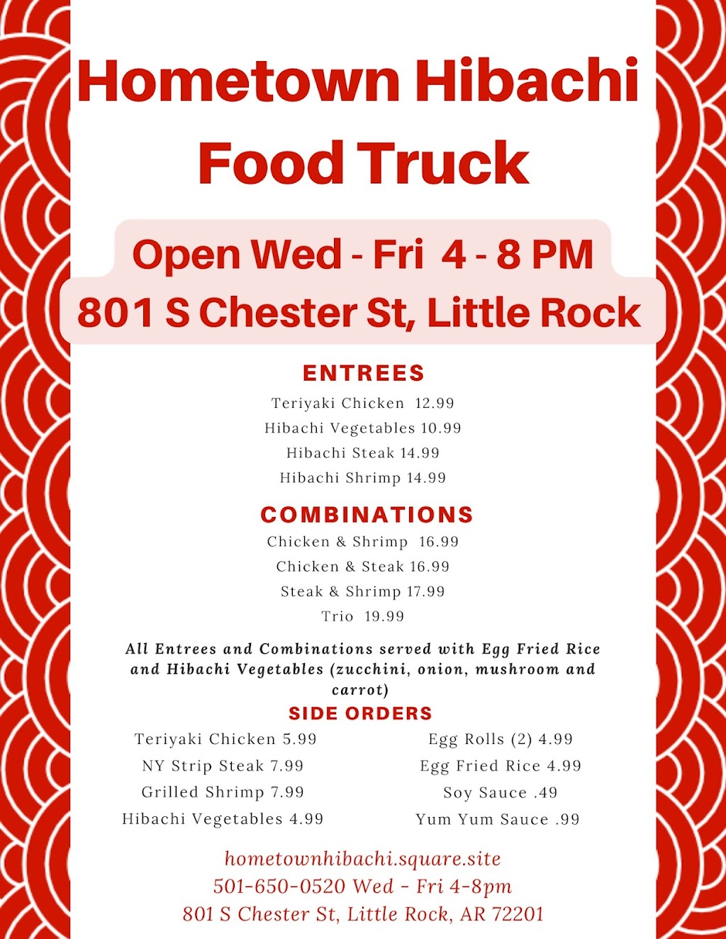 Hometown Hibachi Food Truck 801 S Chester St, Little Rock, AR 72201, USA