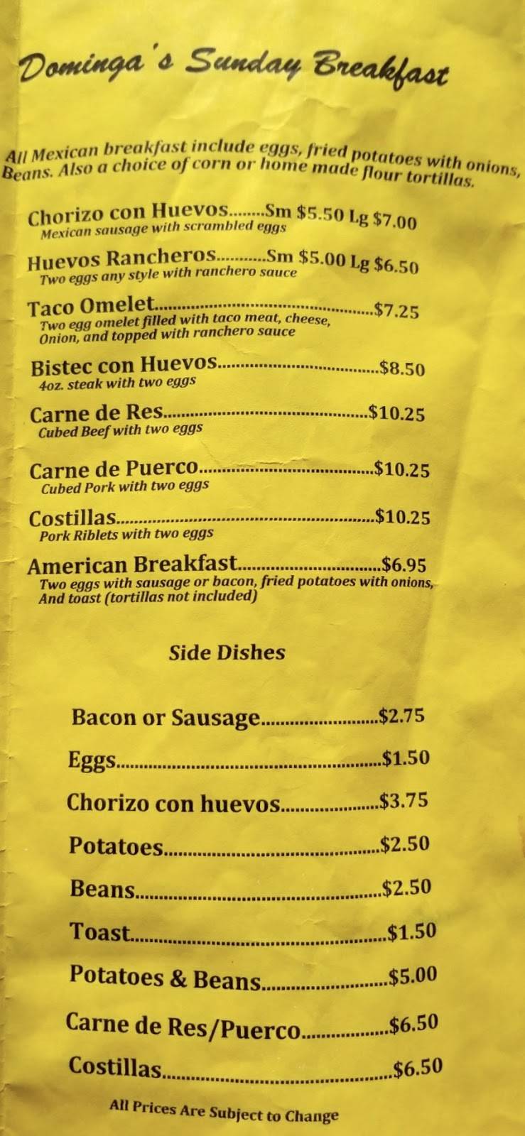 Domingas Authentic Mexican | restaurant | 1525 S Concord St, Davenport, IA 52802, USA | 5633233923 OR +1 563-323-3923