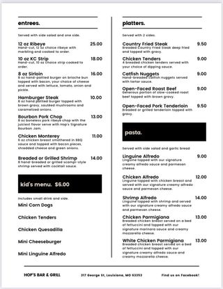 Hops Bar & Grill | restaurant | 317 Georgia St, Louisiana, MO 63353, USA | 5737255005 OR +1 573-725-5005