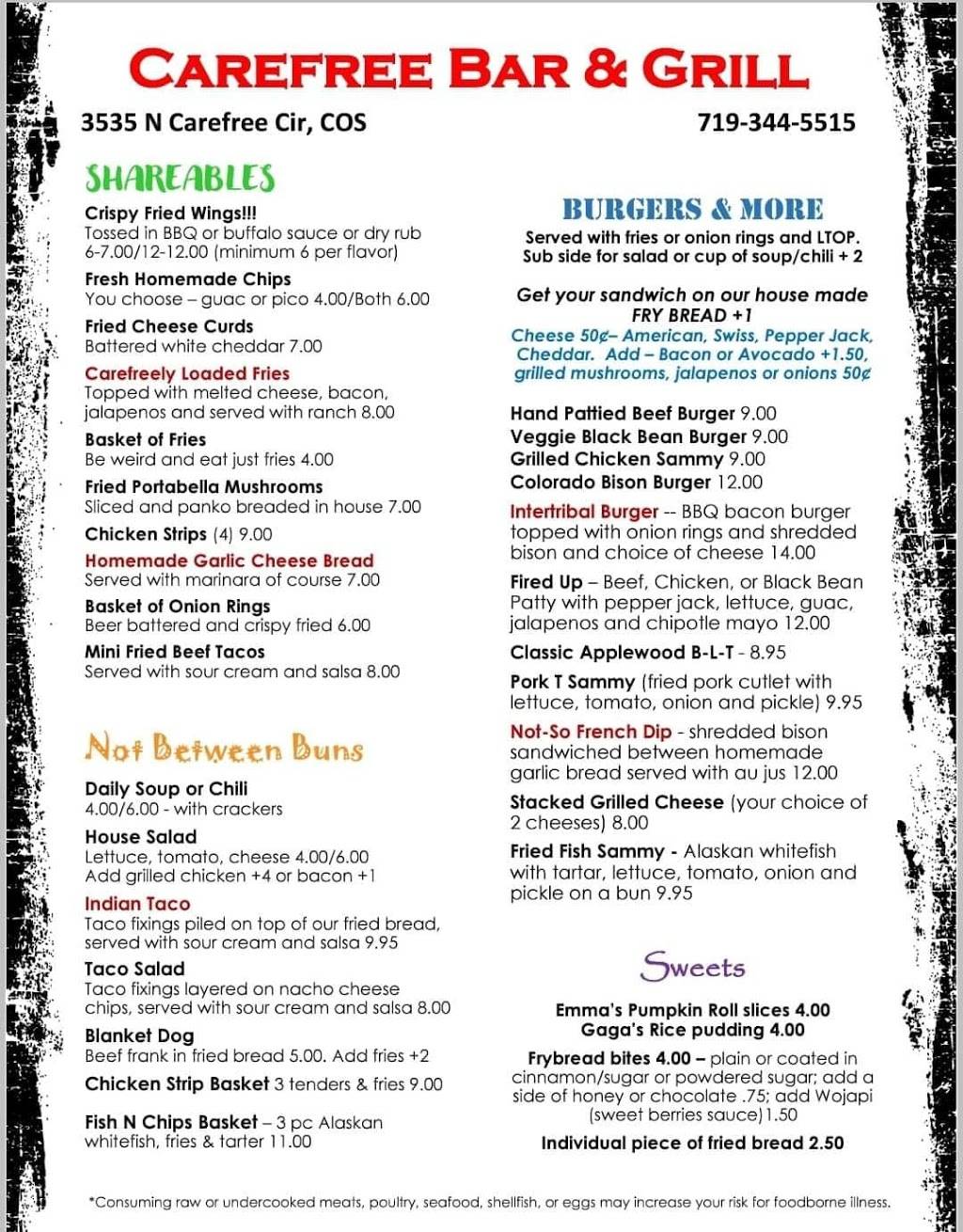 Carefree Bar & Grill 3535 N Carefree Cir, Colorado Springs, CO 80917, USA