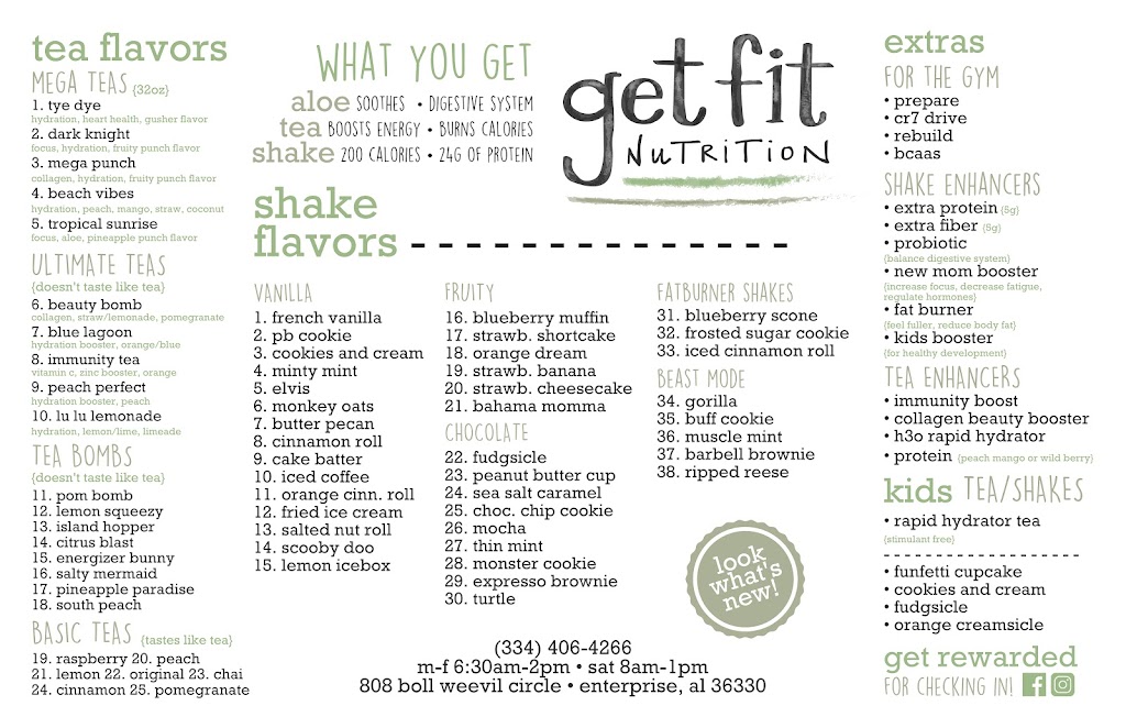 GetFit Enterprise | restaurant | 808 Boll Weevil Cir, Enterprise, AL 36330, USA | 3344064266 OR +1 334-406-4266