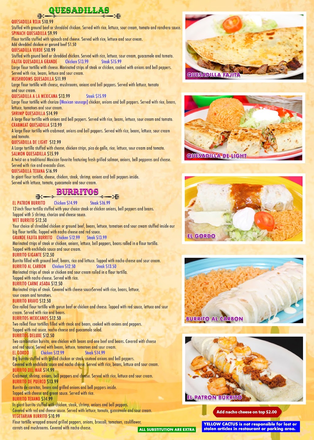 Yellow Cactus | restaurant | 9111 Galene Dr, Jeffersontown, KY 40299, USA | 5027495922 OR +1 502-749-5922