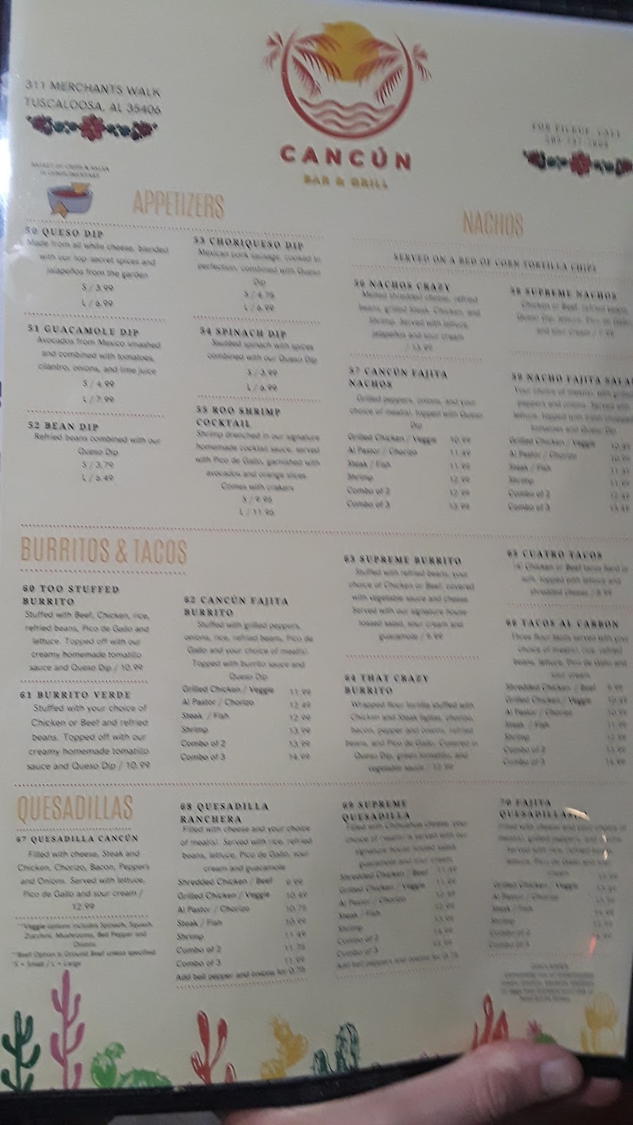 Cancun Bar and Grill | restaurant | 311 Merchants Walk Floor 1, Tuscaloosa, AL 35406, USA | 2057377608 OR +1 205-737-7608