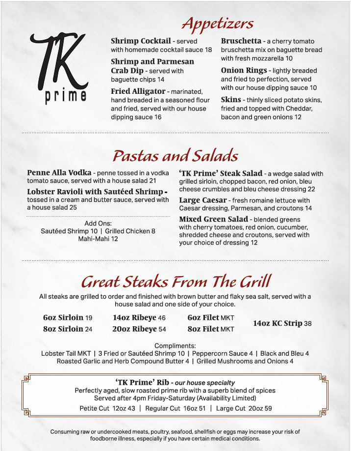 TK Prime Steakhouse | 1702 S Baltimore St, Kirksville, MO 63501, USA