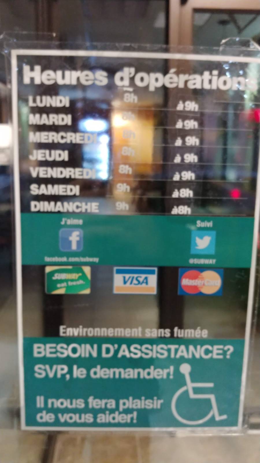 Restaurant SUBWAY | restaurant | 4 Boulevard des Entreprises, Boisbriand, QC J7G 2Y2, Canada | 4504195586 OR +1 450-419-5586