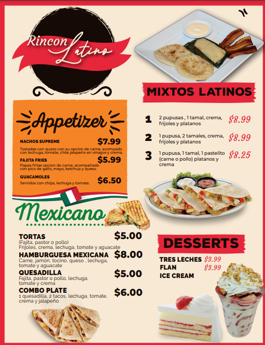 Rincon Latino | restaurant | 11503 Airline Dr, Houston, TX 77037, USA | 3467734935 OR +1 346-773-4935