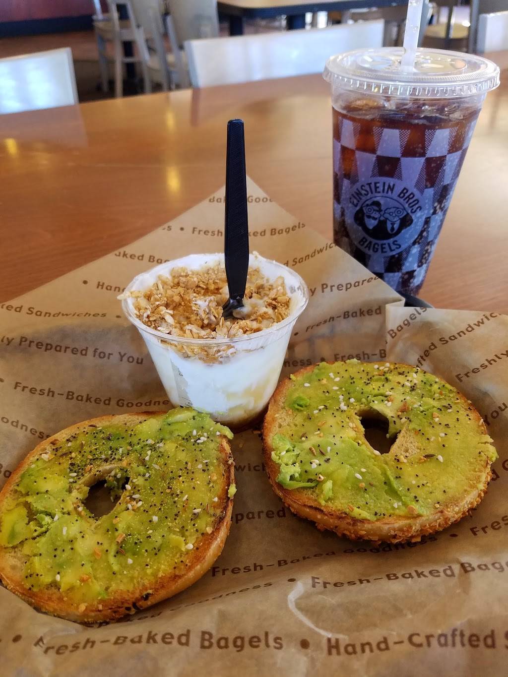 Einstein Bros. Bagels | cafe | 7959 Fredericksburg Rd Ste 217, San Antonio, TX 78229, USA | 2106142245 OR +1 210-614-2245