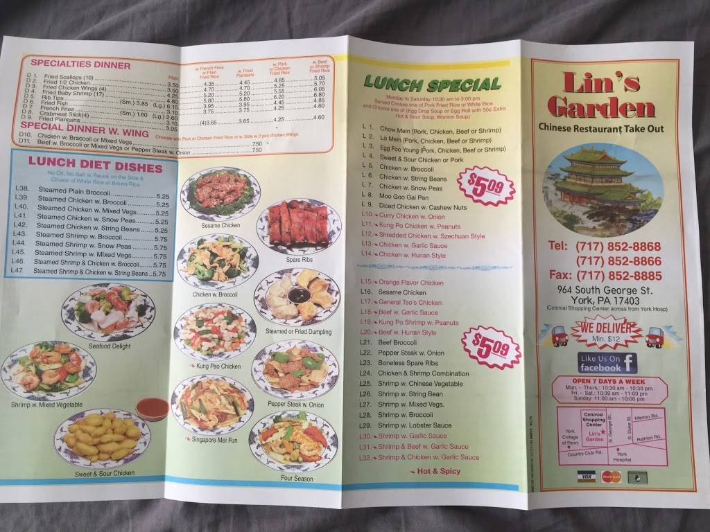 Lin S Garden Meal Takeaway 964 S George St York Pa 17403 Usa