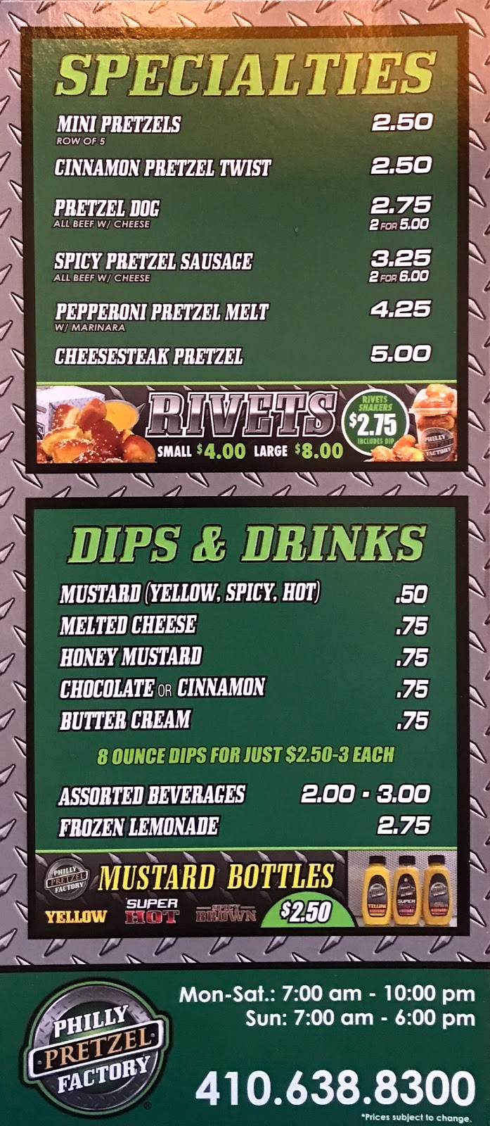 Philly Pretzel Factory | bakery | 225 Brierhill Dr, Bel Air, MD 21015, USA | 4106388300 OR +1 410-638-8300