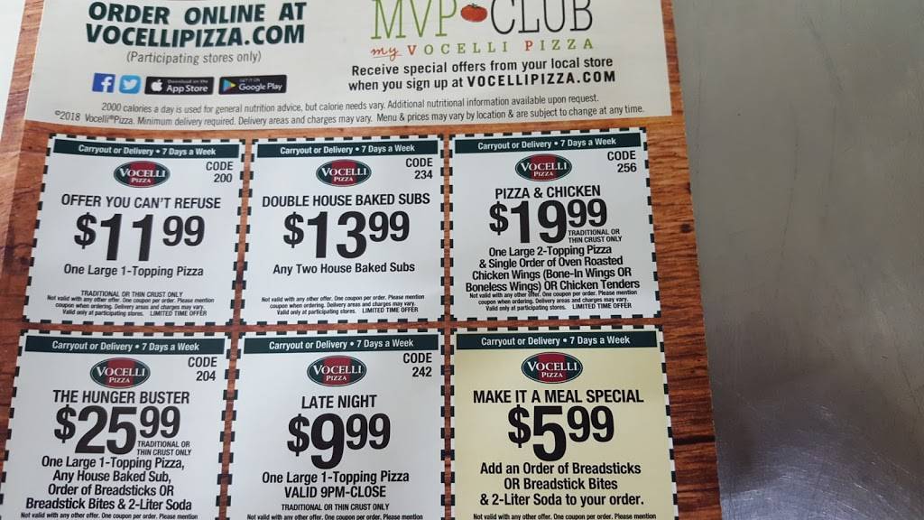 Vocelli Pizza | meal delivery | 935 Beaver Grade Rd, Moon, PA 15108, USA | 4122691993 OR +1 412-269-1993