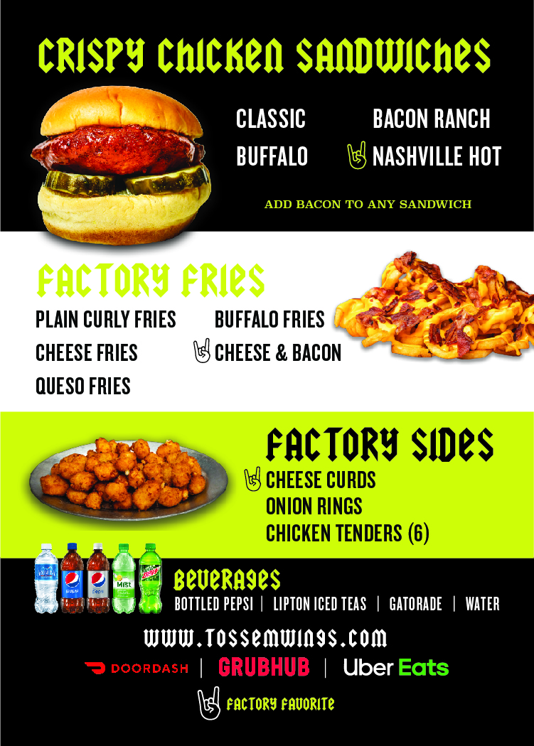 Toss Em Wing Factory | meal takeaway | 2053 W Ave J, Lancaster, CA 93536, USA | 6617231200 OR +1 661-723-1200