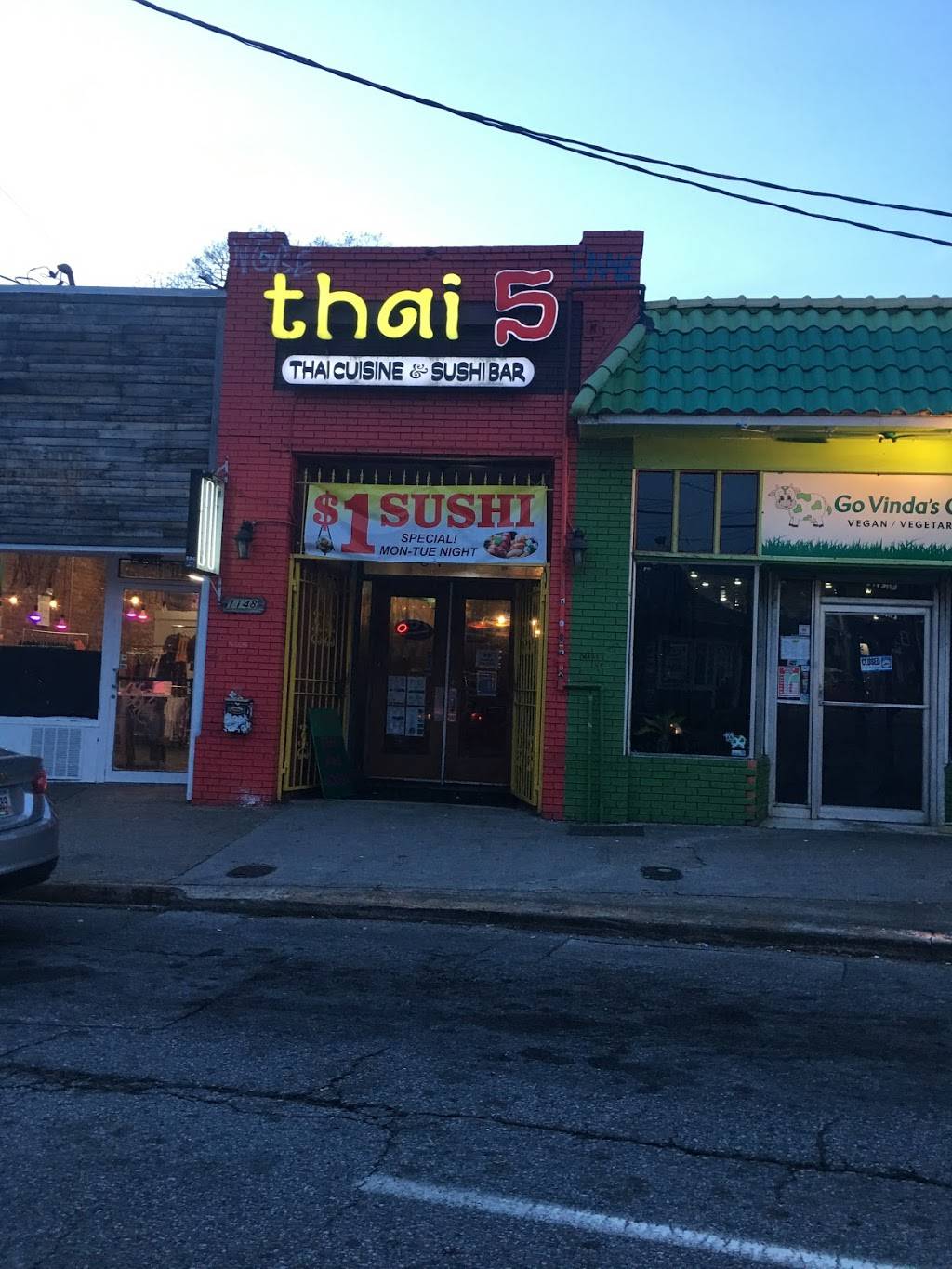Thai 5 & Sushi Bar | meal delivery | 1148 Euclid Ave NE #1939, Atlanta, GA 30307, USA | 4045213555 OR +1 404-521-3555