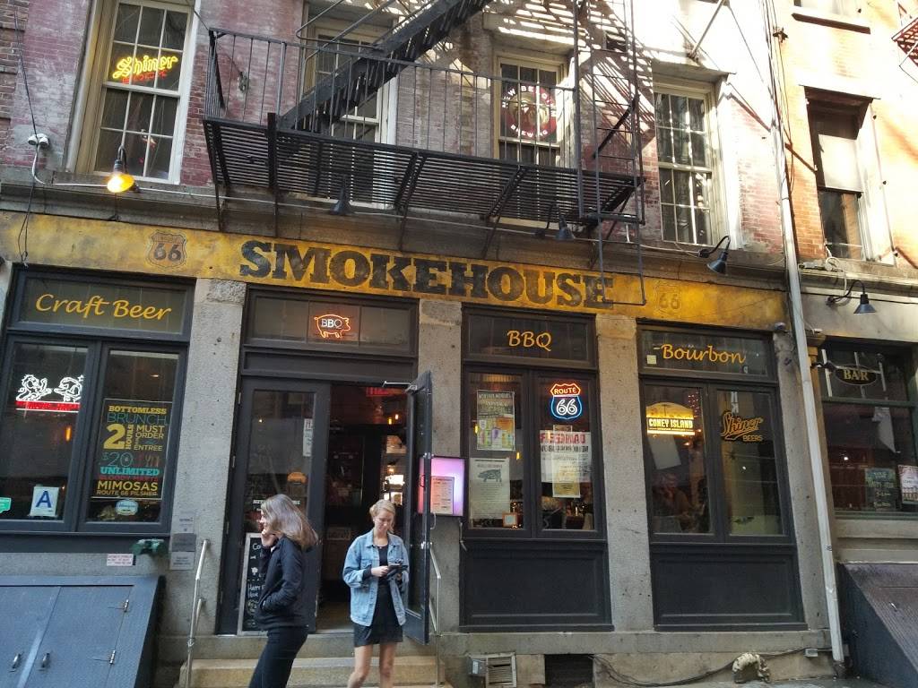 Route 66 Smokehouse | restaurant | 46 Stone St, New York, NY 10004, USA | 2129431602 OR +1 212-943-1602