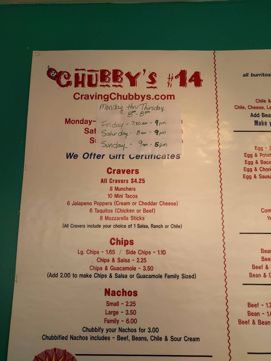 Chubbys #14 | restaurant | 5826 S Lowell Blvd, Littleton, CO 80123, USA | 3037307405 OR +1 303-730-7405