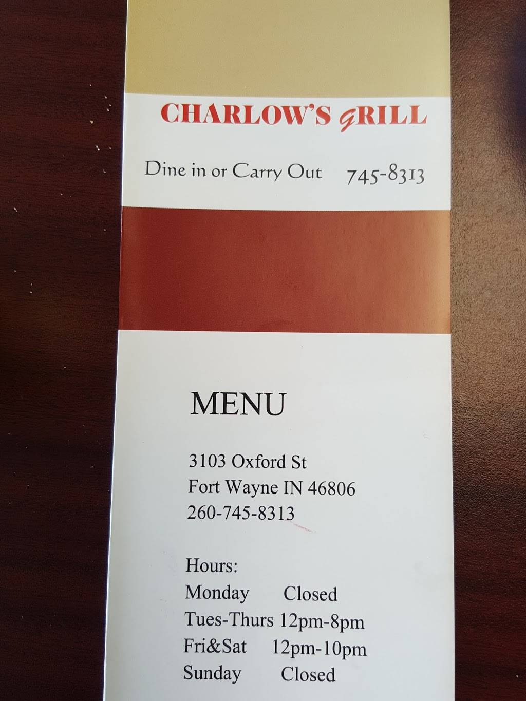 Charlows Grill | restaurant | 3103 Oxford St, Fort Wayne, IN 46806, USA | 2607458313 OR +1 260-745-8313