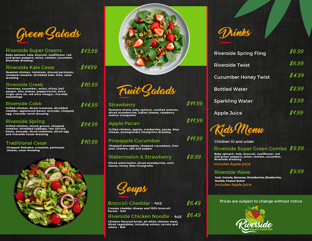 Riverside Greens Salad Bar | restaurant | 106 N Water St Suite 107, Wilmington, NC 28401, USA | 9107828020 OR +1 910-782-8020