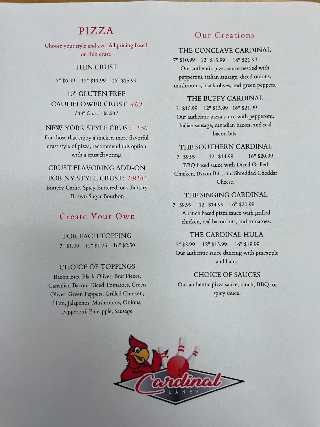Cardinal Lanes Mayville | restaurant | 31 N Main St, Mayville, WI 53050, USA | 9203873915 OR +1 920-387-3915