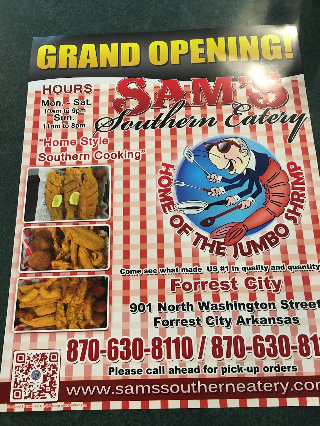 Sams southern eatry forrest city | restaurant | 901 N Washington St, Forrest City, AR 72335, USA | 8703602544 OR +1 870-360-2544