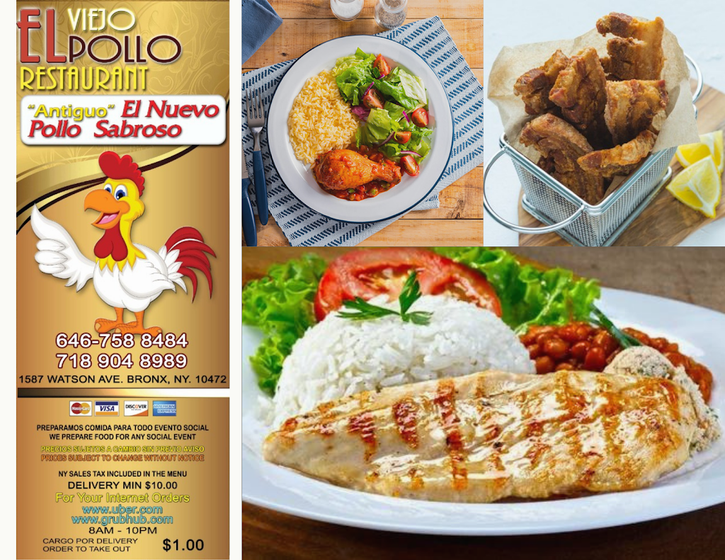 El Viejo Pollo Restaurant | restaurant | 1587 Watson Ave, Bronx, NY 10472, United States | 7189048989 OR +1 718-904-8989