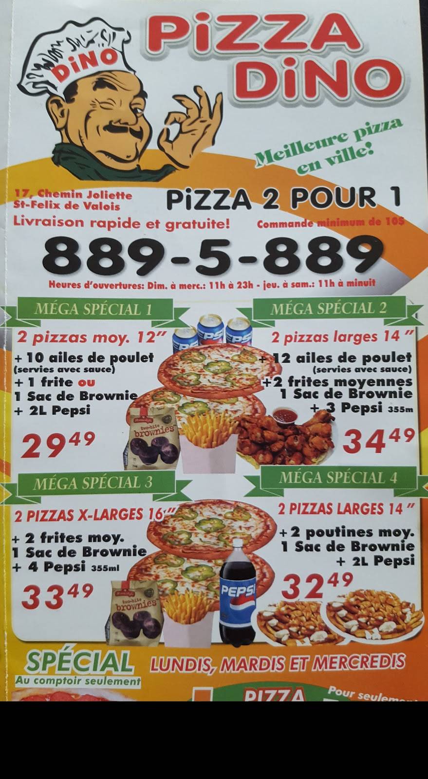 Pizza Dino | Saint-Félix-de-Valois, QC J0K, Canada