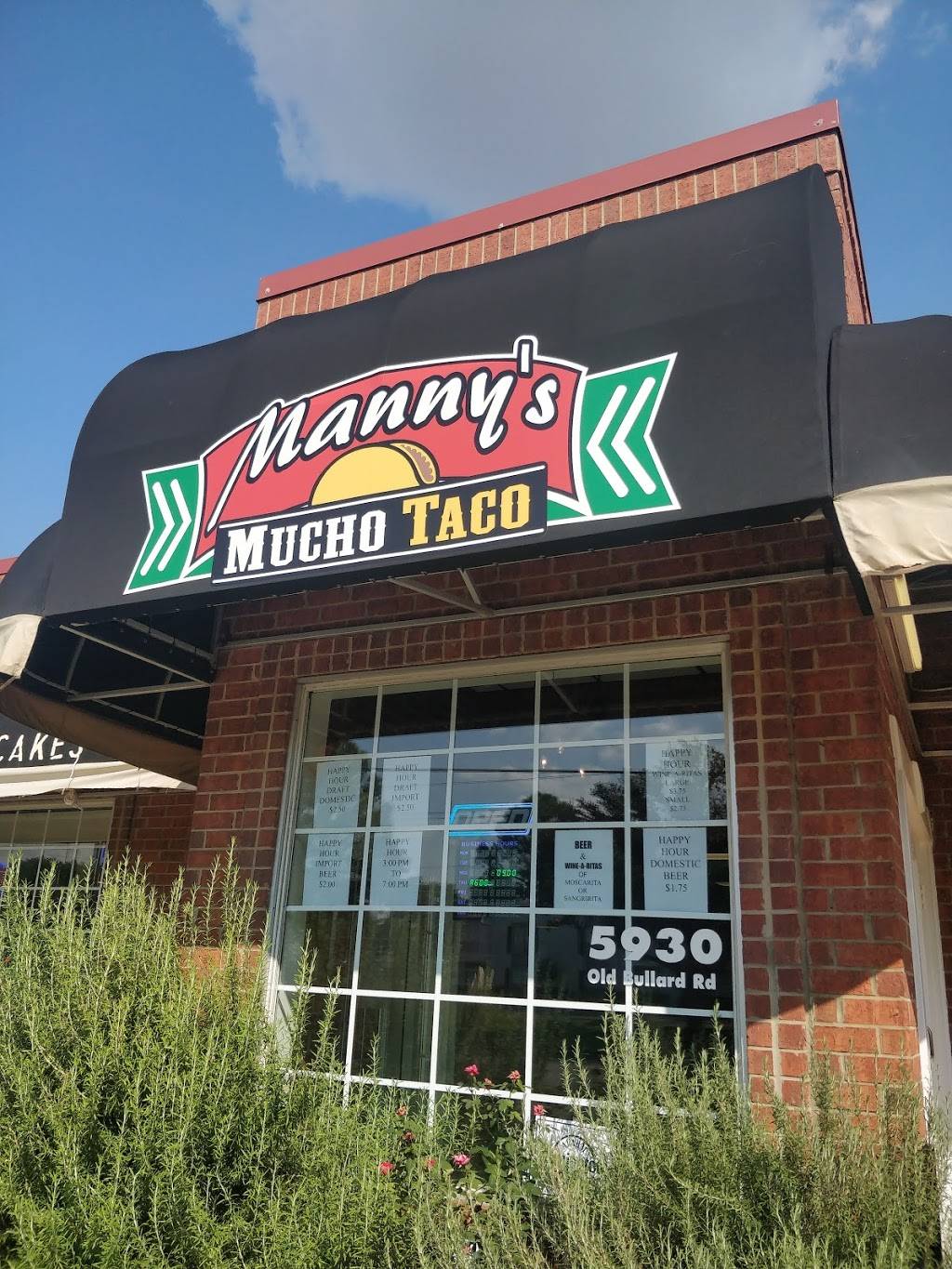 Mannys Mucho Taco | bakery | 5930 Old Bullard Rd, Tyler, TX 75703, USA | 9036309330 OR +1 903-630-9330