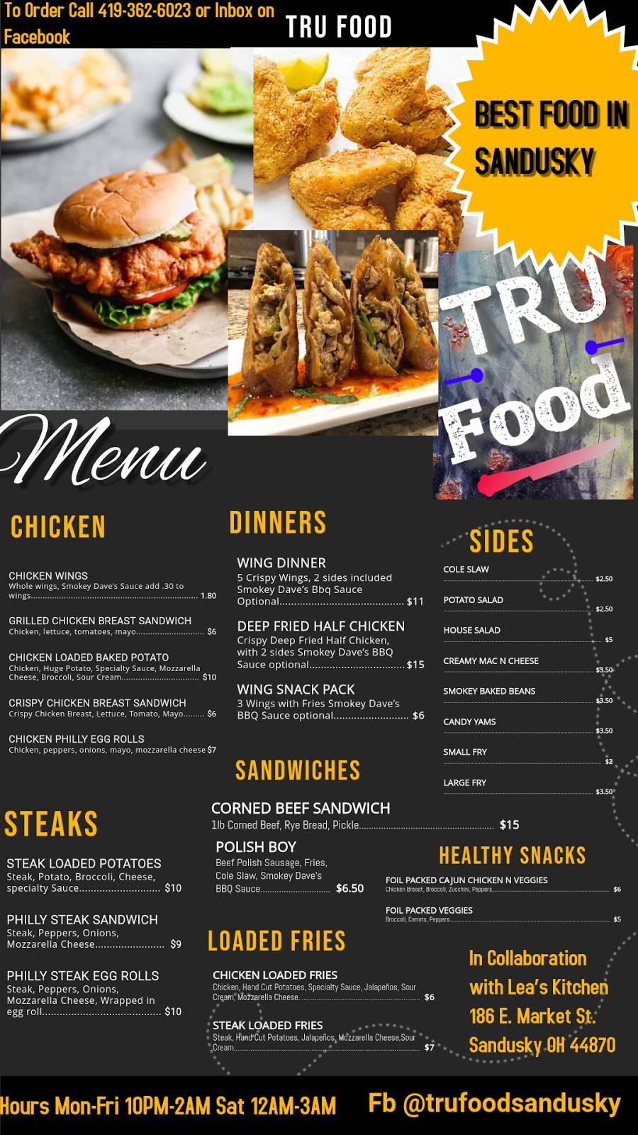 Tru Food Sandusky | restaurant | 186 E Market St, Sandusky, OH 44870, USA | 4193626023 OR +1 419-362-6023