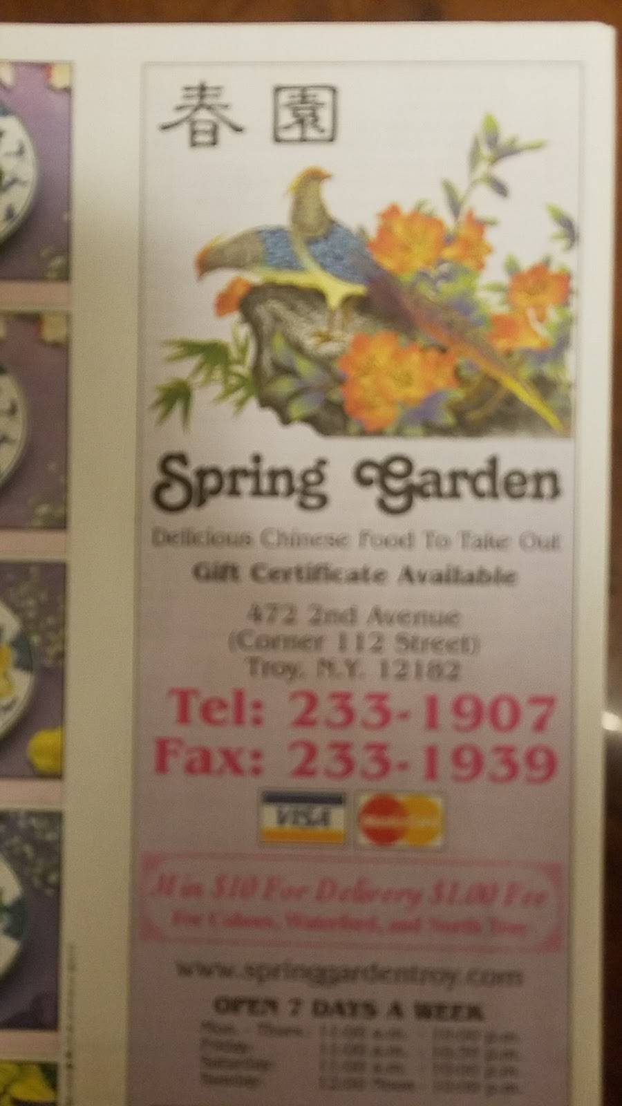Spring Garden Troy Meal Delivery 2815 472 2nd Ave Troy Ny