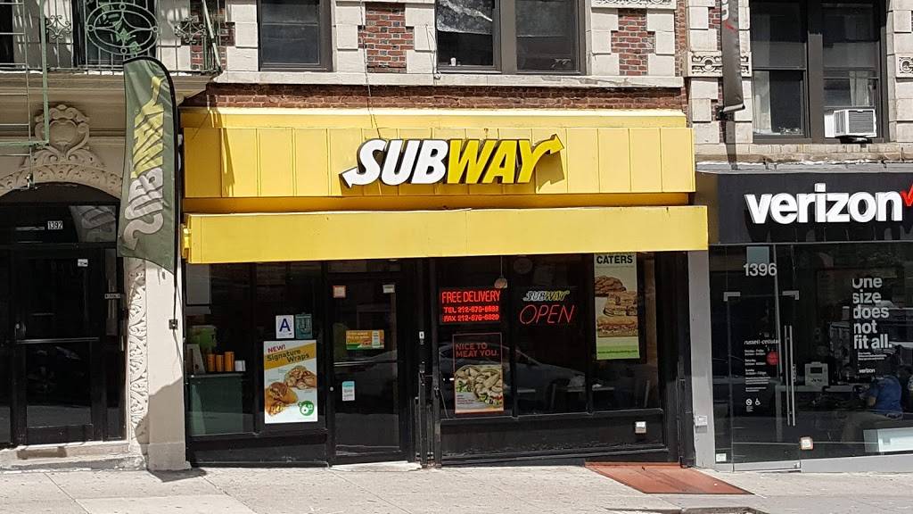 Subway Restaurants | restaurant | 1392 Madison Ave, New York, NY 10129, USA | 2128768888 OR +1 212-876-8888