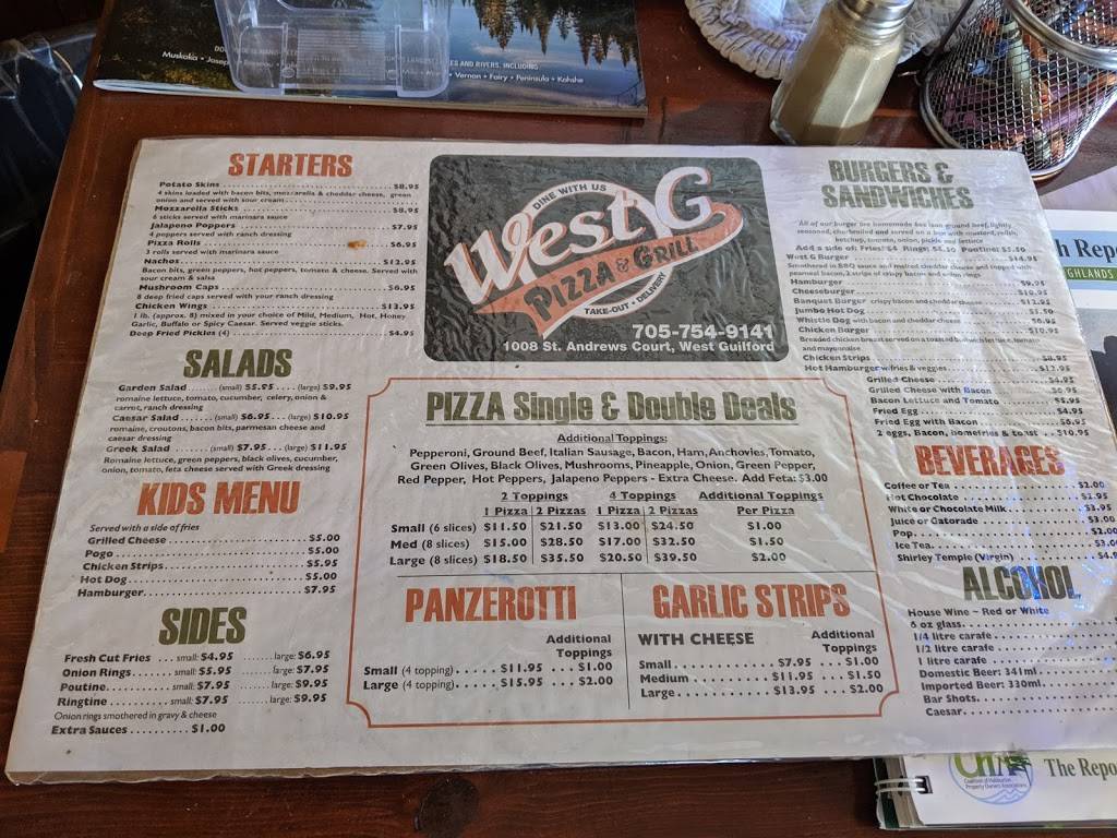 West G Pizza & Grill | restaurant | 1008 St Andrews Ct, West Guilford, ON K0M 2S0, Canada | 7057549141 OR +1 705-754-9141