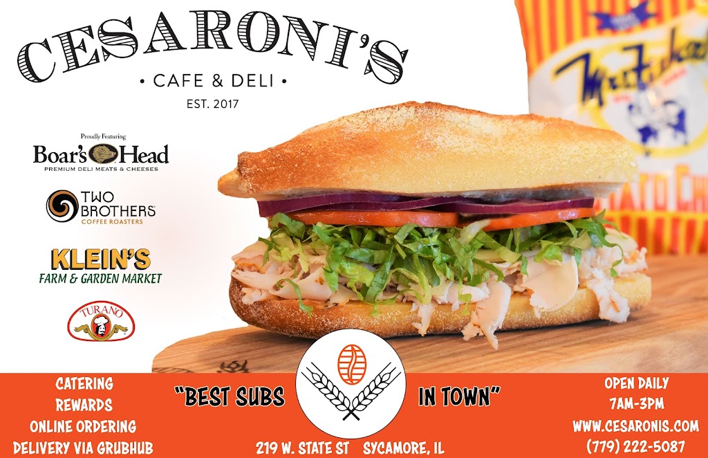 Cesaronis Cafe & Deli | bakery | 219 W State St, Sycamore, IL 60178, USA | 7792225087 OR +1 779-222-5087