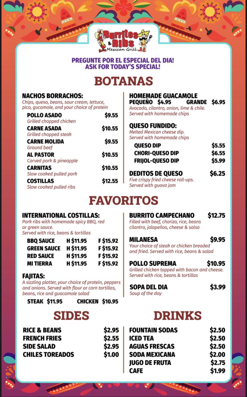 Burritos N Ribs Mexican Cuisine | 628 S Main St, Troutman, NC 28166, USA