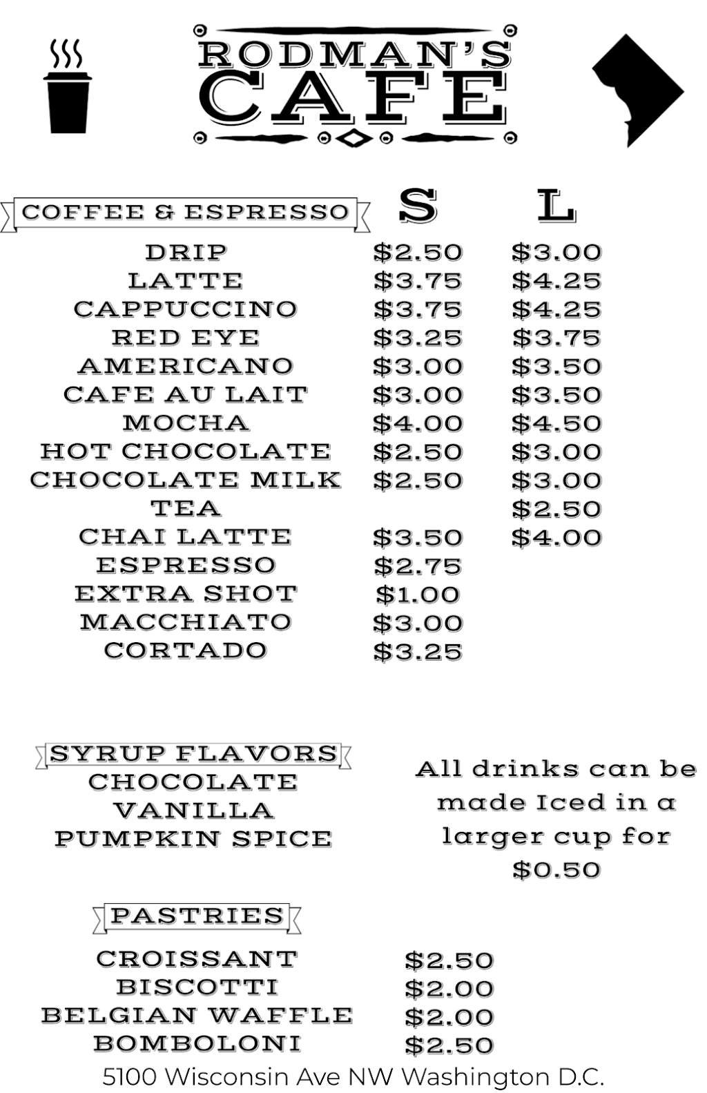 Rodmans Cafe | bakery | 5100 Wisconsin Ave NW, Washington, DC 20016, USA | 2023633466 OR +1 202-363-3466