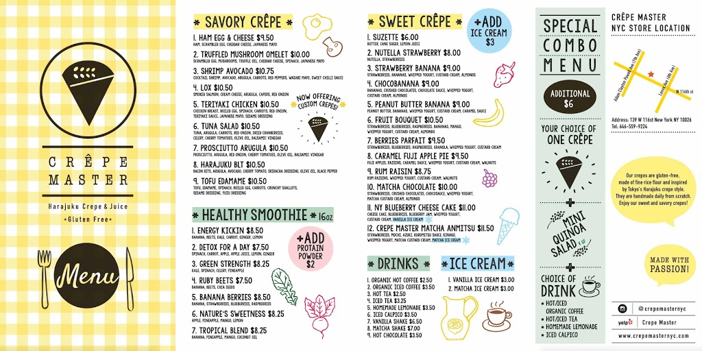 Crepe Master | meal delivery | 139 W 116th St, New York, NY 10026, USA | 6465599224 OR +1 646-559-9224