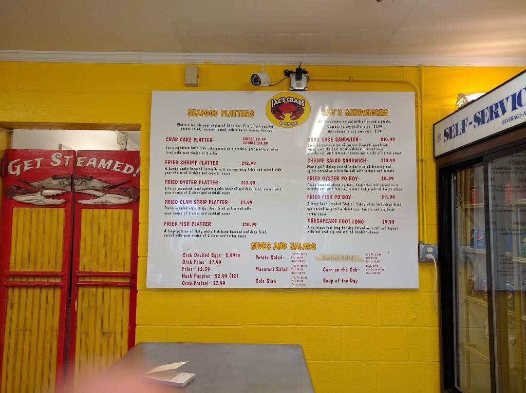 Jacs Crabs | restaurant | 3706 Pulaski Hwy, Abingdon, MD 21009, USA | 4106768341 OR +1 410-676-8341