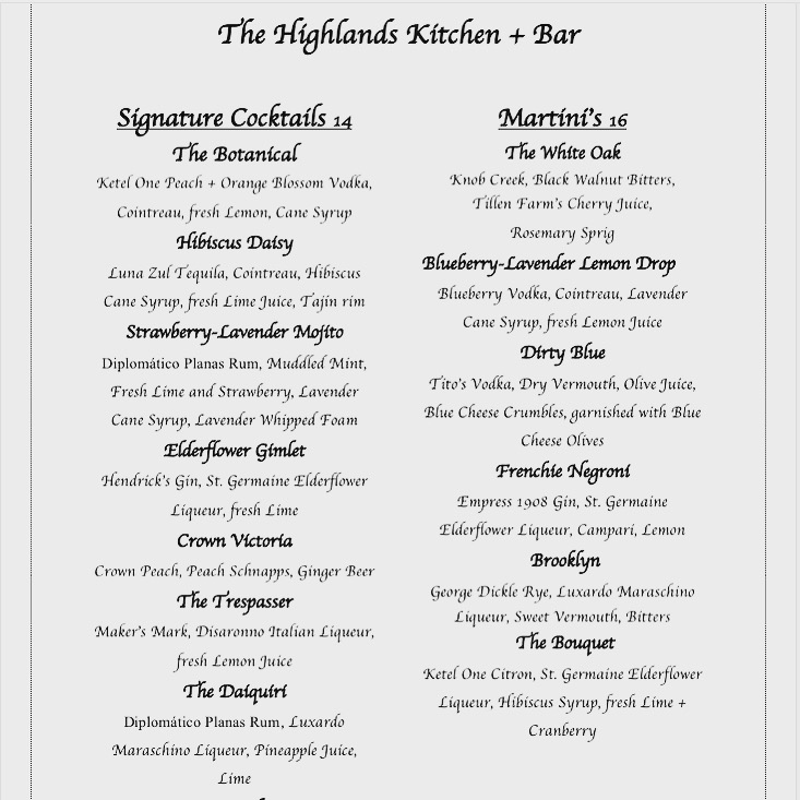 The Highlands Kitchen + Bar | restaurant | 454 Memorial Hwy, Lake Lure, NC 28746, USA | 8284364023 OR +1 828-436-4023